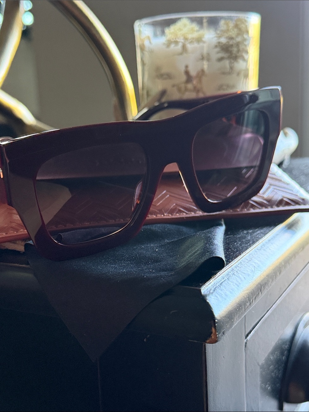 Missoni Madrid Square Frame Sunglasses in Deep Burgundy tortoise